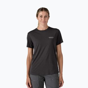 Moteriški marškinėliai Patagonia Cap Cool Merino Blend Graphic Shirt Heritage header/black