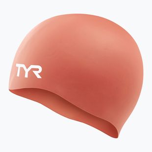 Plaukimo kepuraitė TYR Wrinkle Free Silicone coral/white
