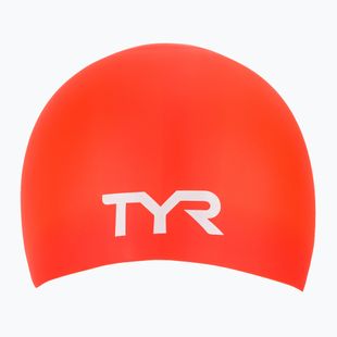 Plaukimo kepuraitė TYR Long Hair Wrinkle Free Silicone bright red