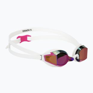 Plaukimo akiniai TYR Stealth-X Performance Mirrored pink/white