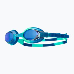 Vaikiški plaukimo akiniai TYR Swimple Tie Dye Mirrored blue/mint