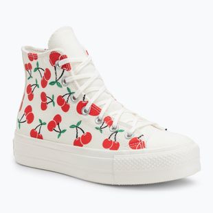 Moteriški teniso bateliai Converse Chuck Taylor All Star Lift Platform Cherries Hi egret/red/green