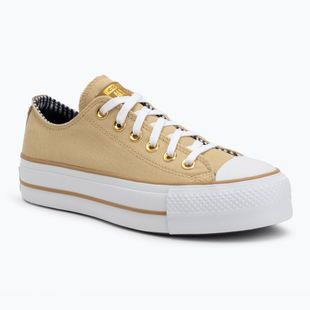 Moteriški sportiniai bateliai Converse Chuck Taylor All Star Lift Platform Herringbone Stripe utility sunflower/trek tan