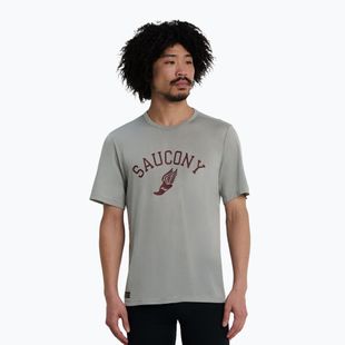 Vyriški bėgimo marškinėliai Saucony Stopwatch light grey heather