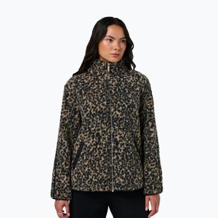 Moteriškas džemperis Sweaty Betty Plush Contrast Zip Up Fleece brown ink leopard print