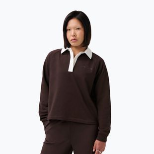 Moteriškas džemperis Sweaty Betty Revive Rugby espresso brown