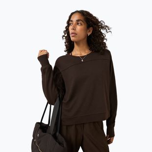 Moteriškas džemperis Sweaty Betty After Class Yoke Crop espresso brown