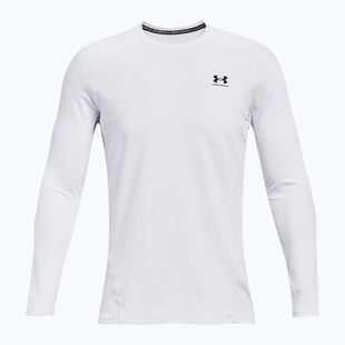 Vyriški treniruočių marškinėliai ilgomis rankovėmis Under Armour CG Armour Fitted Crew white/black