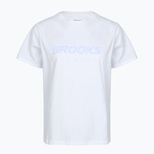Moteriški bėgimo marškinėliai Brooks Graphic white/halogen blue