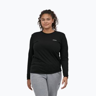Moteriški marškinėliai ilgomis rankovėmis Patagonia P-6 Logo Responsibili-Tee black