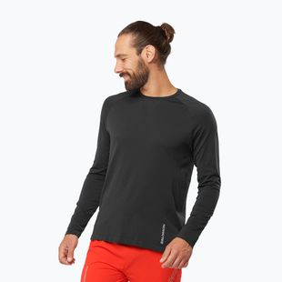Vyriški bėgimo marškinėliai ilgomis rankovėmis Salomon Sense Aero Seamless Tee deep black