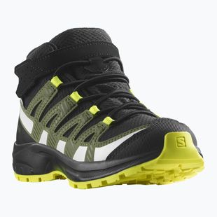 Vaikiški žygio batai Salomon Xa Pro V8 Mid CSWP black/deep lichen green/safety yellow