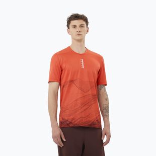 Vyriški bėgimo marškinėliai Salomon S/Lab Ultra Tee Aop burnt sienna