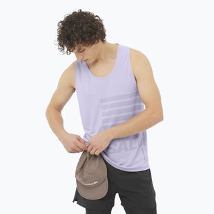 Vyriškas bėgimo tank topas Salomon Sense Aero Singlet GFX cosmic sky