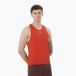 Vyriškas bėgimo tank topas Salomon S/Lab Speed Singlet flery red