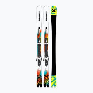 Kalnų slidės Salomon E Addikt Pro 76 + apkaustai MI12 GW white/turquoise/orange