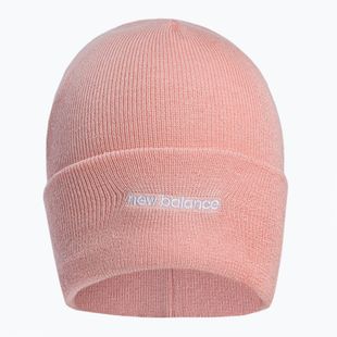 Moteriškos žieminės kepurės New Balance Knit Cuffed Beanie siuvinėtos rožinės spalvos LAH13032PIE