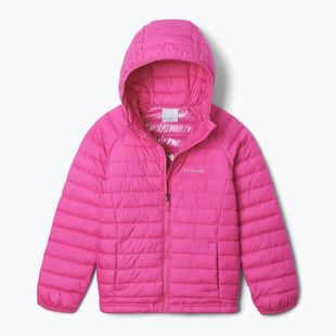 Vaikiška pūsta striukė Columbia Powder Lite II Hooded pink ice