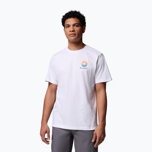 Vyriški marškinėliai Columbia Kettle River Outdoor Tee white/circular linescape