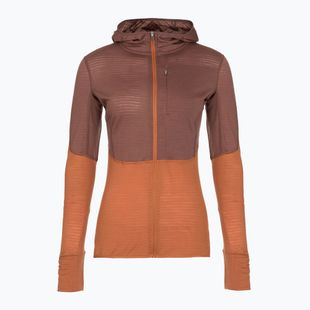 Moteriškas žygio džemperis icebreaker Merino 200 Realfleece Descender Zip Hoodie dusty clay