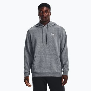 Vyriška Under Armour Essential Fleece Hoodie pitch gray medium heather/white