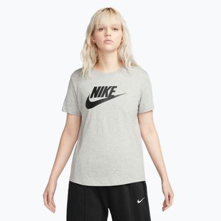 Moteriški marškinėliai Nike Sportswear Club Essentials Logo tamsiai pilki heather/black