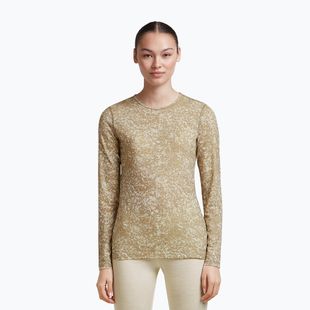 Moteriški marškinėliai ilgomis rankovėmis  icebreaker Merino 200 Oasis Crewe Moss Bloom cumin/undyed/aop