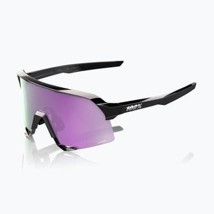 Akiniai nuo saulės 100 % S3 polished black/hiper polarized lavender mirror