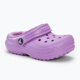 Crocs Classic Lined orchid orchid vaikiškos šlepetės