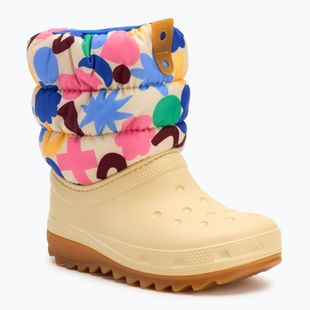 Sniego batai Crocs Classic Neo Puff Geo Shapes Boot Kids shitake/multi