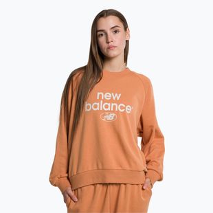 Moteriški treniruočių marškinėliai New Balance Essentials Reimagined Archive French Terry Crewneck brown WT31508SEI