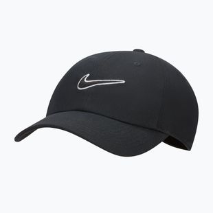 Kepurė su snapeliu Nike Club Unstructured Swoosh black/black