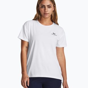 Under Armour Rush Energy 2.0 moteriški treniruočių marškinėliai balta/juoda