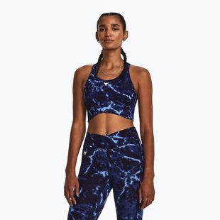 Moteriškas treniruočių topas Under Armour Project Rock LG Crssover Top midnight navy/downpour gray/downpour gray