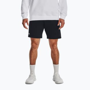 Under Armour Rival Fleece vyriški treniruočių šortai juoda/balta