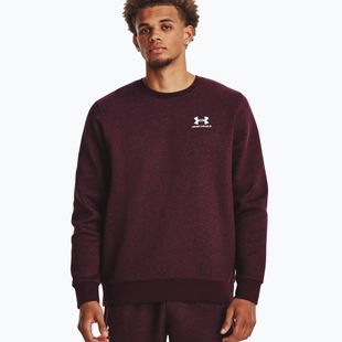 Vyriški Under Armour Essential Fleece Crew džemperiai tamsiai kaštoninė/balta