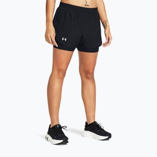 Moteriški bėgimo šortai Under Armour Fly By 2in1 black/black/reflective