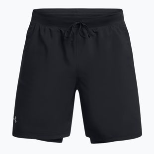 Vyriški bėgimo šortai Under Armour Launch 7" 2IN1 black / black / reflective