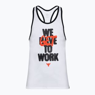 Vyriškas treniruočių tank topas Under Armour Project Rock Get To Work Tank white/black/phoenix fire