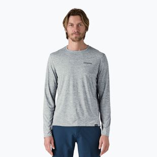 Vyriški marškinėliai ilgomis rankovėmis Patagonia Cap Cool Daily Graphic Shirt-Waters boardshort logo abalone blue/feather grey