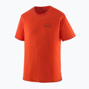 Vyriški marškinėliai Patagonia Cap Cool Merino Blend Graphic Shirt fitz roy strata/pollinator orange