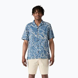 Vyriški Patagonia Tidal Threads Camp marškinėliai bees and lowers/still blue