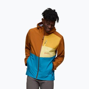 Vyriška striukė nuo lietaus Cotopaxi Impermeo 3L Hooded Shell sienna/lake