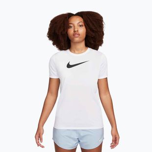 Nike Dri-Fit baltos/juodos spalvos moteriški treniruočių marškinėliai