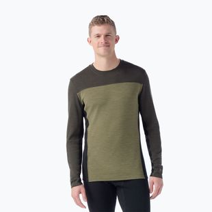 Vyriški termoaktyvūs marškinėliai ilgomis rankovėmis Smartwool Classic Thermal Merino Base Layer Colorblock winter moss