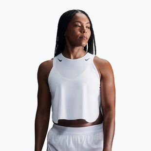 Moteriški bėgimo marškinėliai Nike AeroSwift Dri-Fit ADV Cropped Tank Top off white/black