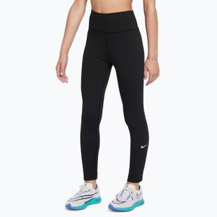 Nike One Dri-Fit High-Waisted juodos/baltos spalvos vaikiškos tamprės