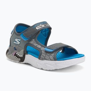 Vaikiškos basutės SKECHERS S-Lights Creature Splash charcoal/blue