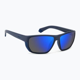 Vyriški akiniai nuo saulės Polaroid PLD 7057/S matte blue/blue mirror polarized