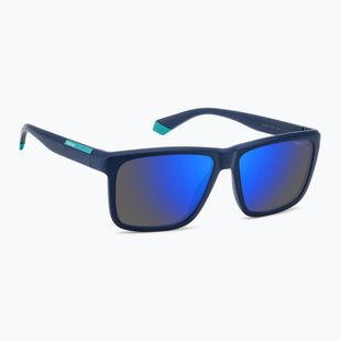 Vyriški akiniai nuo saulės Polaroid PLD 2164/S matte blue/blue mirror polarized